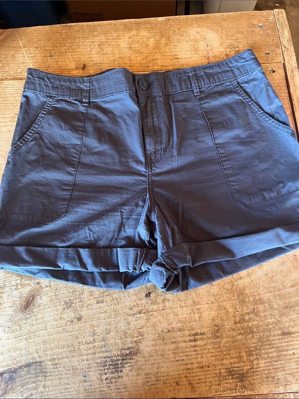 Sanctuary Charcoal Cuffed Cargo Shorts